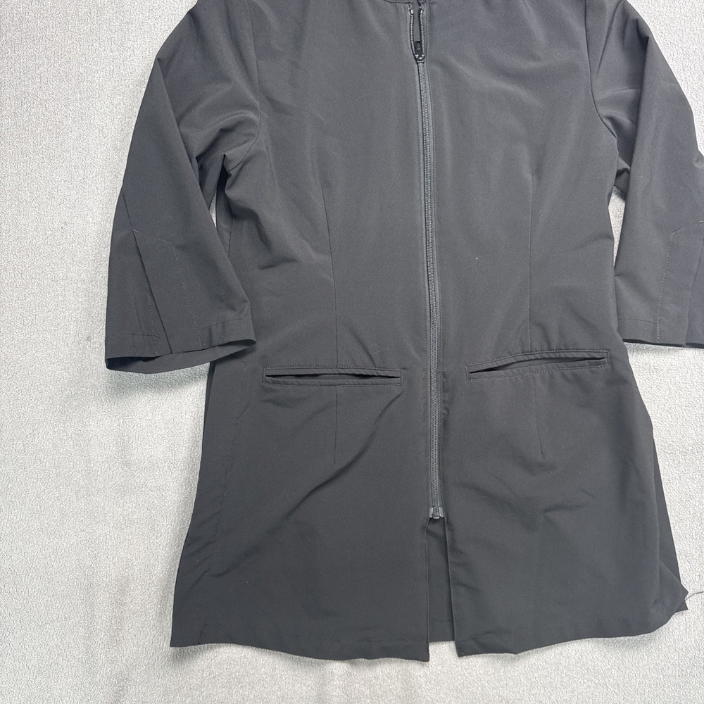 Noel Asmar Urban Fusion Tunic Spa Uniform Full-Zip Pockets Black Size Small - Picture 3 of 6